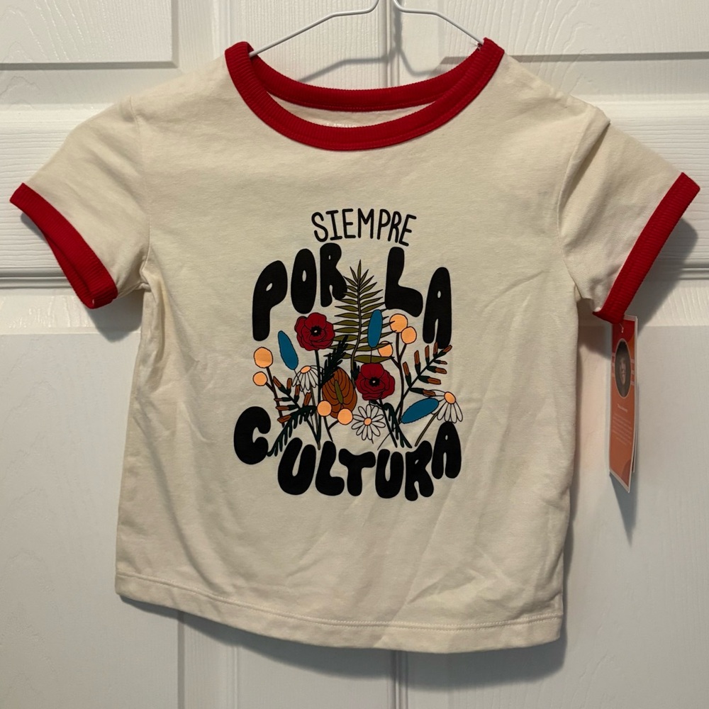 Target Kids Short Sleeve Tee - Cream and Red